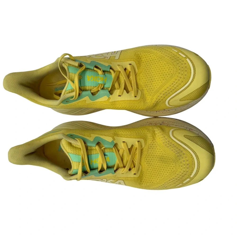 Hoka Skyward X Running Shoes Mens 11.5 Yellow Speckled Carbon Plate Sneaker